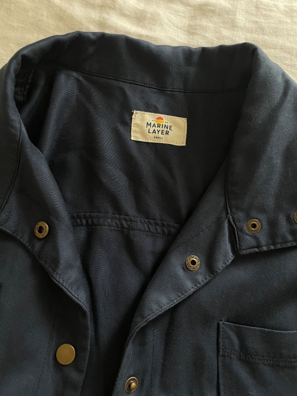 Marine Layer cropped Oslo utility jacket with waist ties - Picture 6 of 7